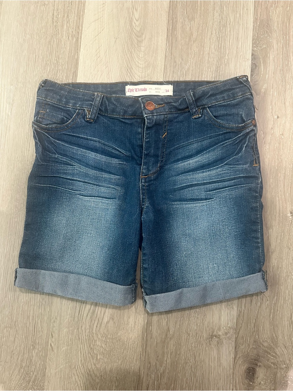 Epic Threads Size 14 Girls Cuffed Denim Shorts